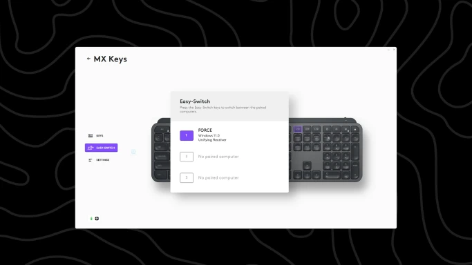 logi options+ mx keys easy switch